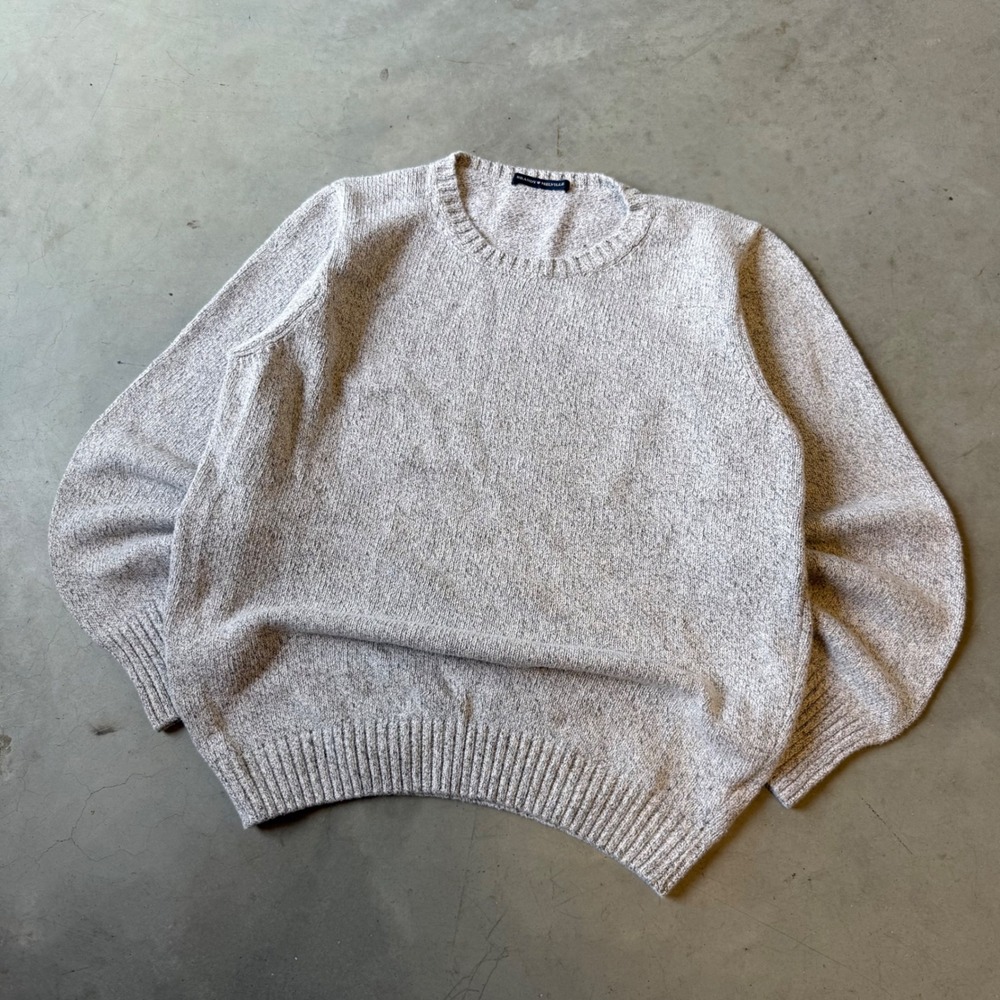 Brandy Melville Grey Marled Knit Crewneck Sweater Size M Relaxed Fit Pullover